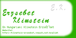 erzsebet klimstein business card